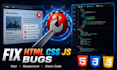 fix HTML, CSS and javascript bugs