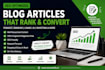 write SEO optimized finance, banking, loan and ai blog articles