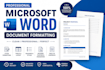 professionally format microsoft word documents, reports, ebooks