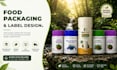 design food packaging label with 3d mokup
