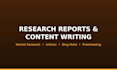 write research reports, articles, and blog content