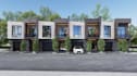 modern townhouse development, apartment building layout,urban environment render