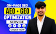 do on page SEO GEO aeo optimization for wordpress shopify