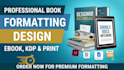 do book formatting, design ebook in designrr, indesign, google docs, amazon KDP