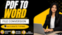 do PDF to word, file conversion and typing