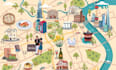 create a minimalist map illustration for branding