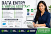 do accurate data entry and excel task