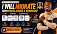 migrate kajabi, wix, squarespace, circle, skool course membership website