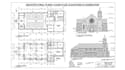 design church architectural plan, floor plan, elevations and foundation drawing