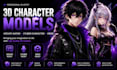 create 3d character models, vrchat avatar, vtuber character