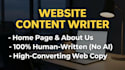 write professional website content, about us page, and home page