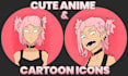 cute anime and cartoon icons