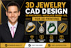 custom 3d jewelry cad design 3d ring model necklace design stl for 3d printing