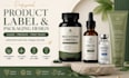 do product label design, cbd helm label, peptide vial, supplement label design