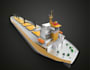 3d ship model, bulk carrier, cargo, container ship, military and offshore render