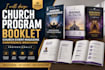 design church program booklet, church event magazine