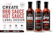 create BBQ sauce label design hot sauce label, that stand out on shelf