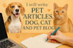 write pet articles and blog posts for your pets