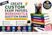 create wroksheets and question bank