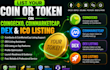 erc20, bep20 smart contracts token listing, coin listing, ico listing, lp setup