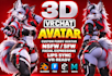 model custom 3d vrchat avatar anime warudo vtuber booth furry character in unity
