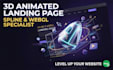design stunning 3d animated landing page with spline or webgl