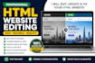 change text, images, logo and links in HTML website