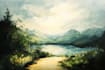 landscape with oil paints