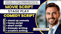 write comedy script, movie script, screenplay, film script and TV scriptwriter