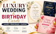 design elegant wedding and birthday invitation cards
