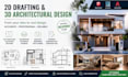 do 2d autocad drawing and 3d sketchup lumion render