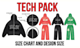do fashion tech pack, clothing tech pack, apparel tech pack with flat skectch