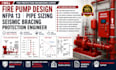 fire pump design nfpa 13 pipe sizing seismic bracing  protection engineer