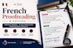 manually proofread and edit your french text