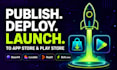 publish, deploy base44 replit lovable app to playstore or app store
