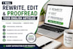 rewrite, edit and proofread your english articles