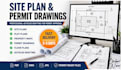 draw site plan plot plan property map and permit drawings for permit submission