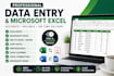do data entry, microsoft excel, copy paste and web research