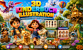 erstellung eines erstklassigen 3d illustrations bilderbuchs für kinder