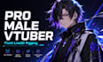create pro male vtuber model with fluid live2d physics and rig