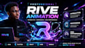 create character mascot rive, lottie animations web and app