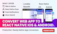 convert lovable base44 web app to ios android app capacitor x code claude code