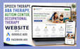 design speech therapy, aba therapy, autism center, occupational therapy website