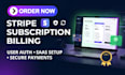 add stripe subscription billing and user auth to your web app, subscription