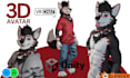 rig custom vrchat furry avatar 3d vtuber vrchat model anime vrchat blender model