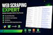scrape web data, store it in a database, and build fastapi endpoints