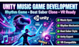 unity game development music game development rhythm game beat saber clone game