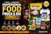 create professional food pouch and box packaging