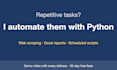 automate excel, web scraping and repetitive tasks with python