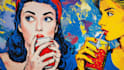 draw a retro pop art roy lichtenstein style